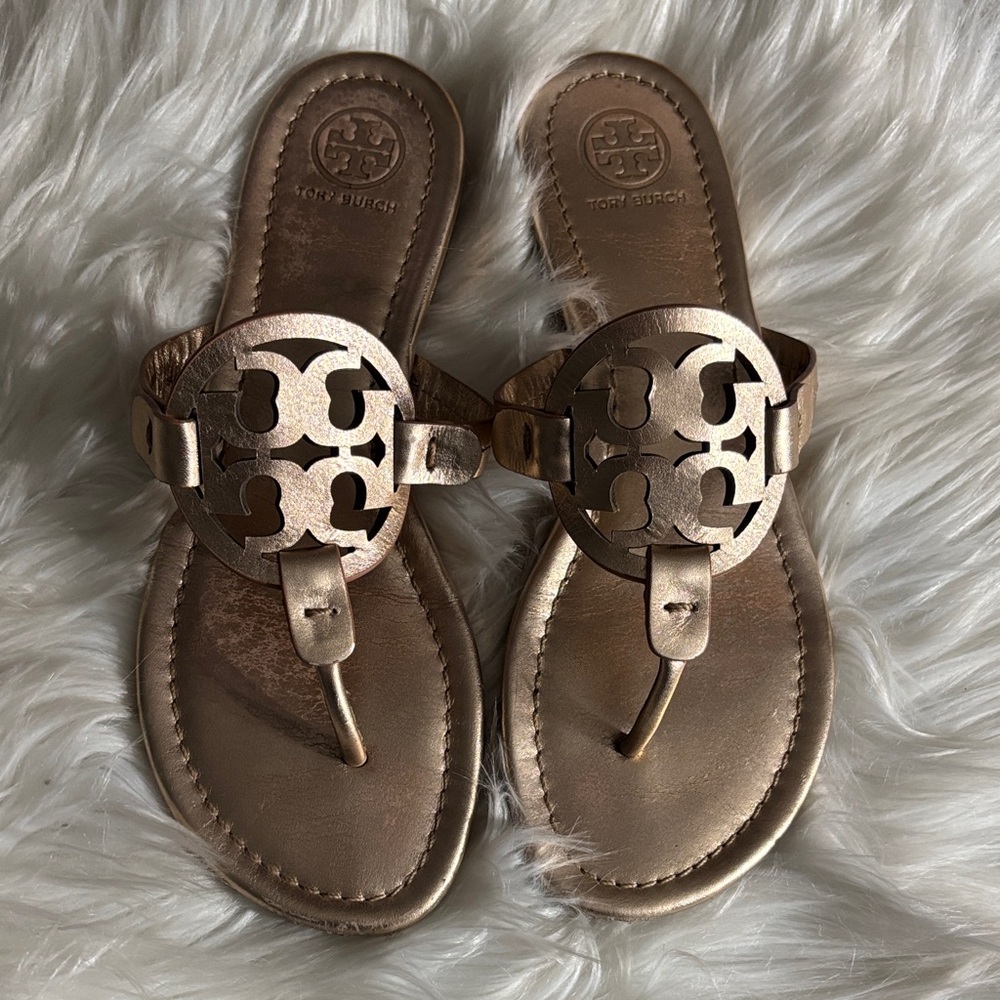 Tory Burch Rose Gold Miller Sandals